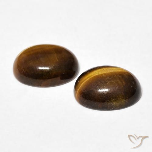 2.44 ct natürliche gold-braun Tigerauge-Edelsteine, Oval, Lichtundurchlässig