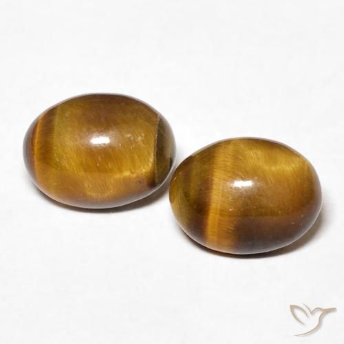 2.64ctw Natürlicher gold-braun Tigerauge, Oval, Lichtundurchlässig