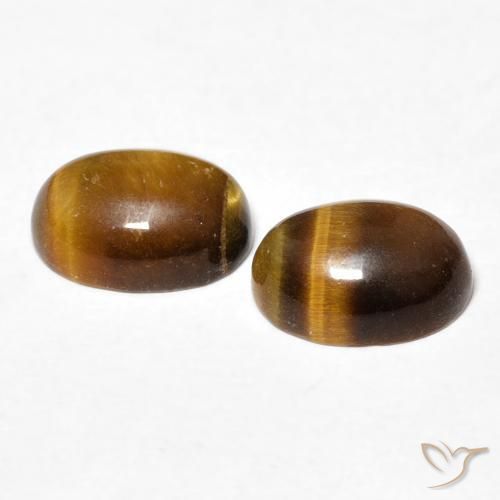2.64 ct natürliche gold-braun Tigerauge-Edelsteine, Oval, Lichtundurchlässig