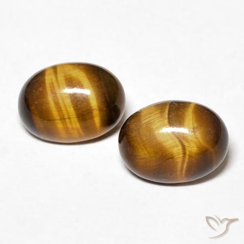 2.45ctw Natürlicher Warmes Braun Tigerauge, Oval, Lichtundurchlässig
