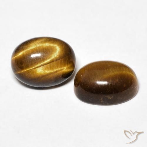 2.87 ct natürliche gelblich-braun Tigerauge-Edelsteine, Oval, Lichtundurchlässig