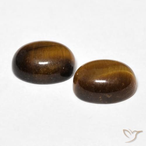 2.87 ct natürliche gelblich-braun Tigerauge-Edelsteine, Oval, Lichtundurchlässig