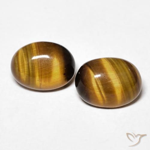2.47ctw Natürlicher Mittel braun Tigerauge, Oval, Lichtundurchlässig