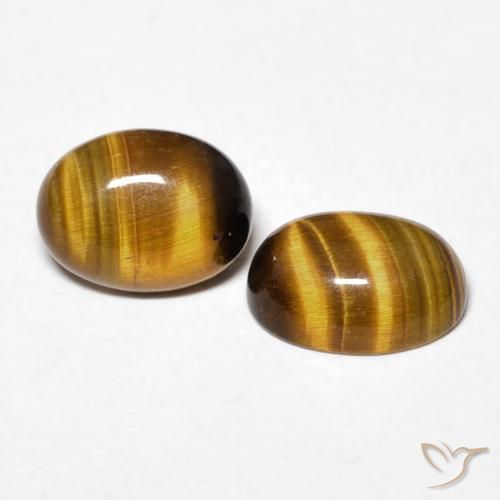 2.47 ct natürliche Mittel braun Tigerauge-Edelsteine, Oval, Lichtundurchlässig