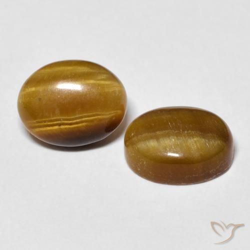 6.08 ct natürliche Warmes Braun Tigerauge-Edelsteine, Oval, Lichtundurchlässig