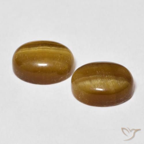 6.08 ct natürliche Warmes Braun Tigerauge-Edelsteine, Oval, Lichtundurchlässig