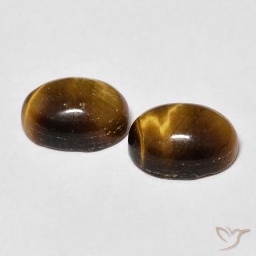 3.34 ct natürliche gelblich-braun Tigerauge-Edelsteine, Oval, Lichtundurchlässig