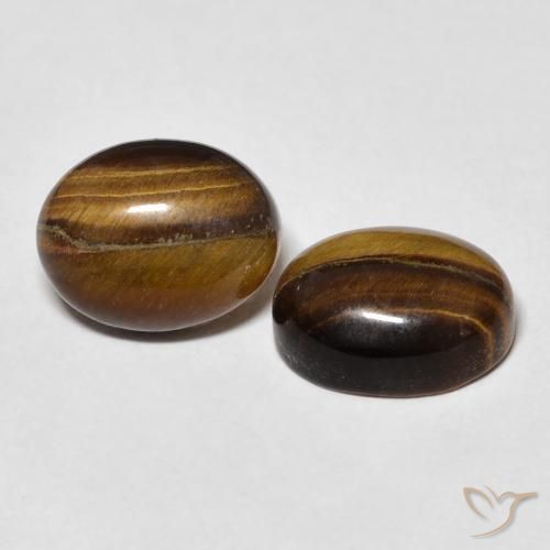 6.10 ct natürliche Mittel braun Tigerauge-Edelsteine, Oval, Lichtundurchlässig