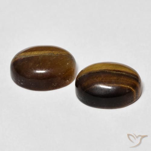 6.10 ct natürliche Mittel braun Tigerauge-Edelsteine, Oval, Lichtundurchlässig