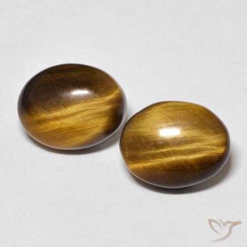 5.92ctw Natürlicher Warmes Braun Tigerauge, Oval, Lichtundurchlässig
