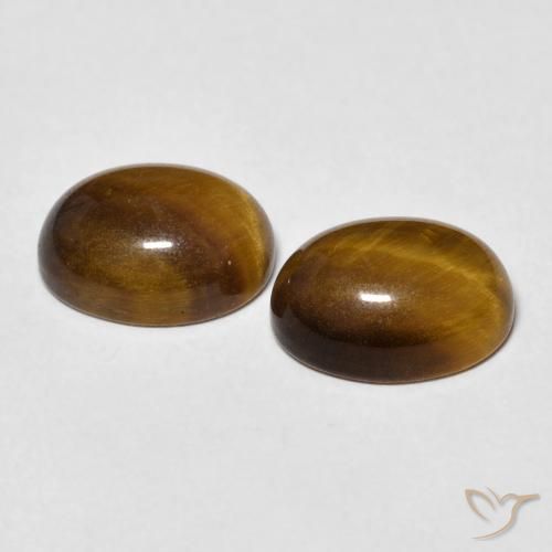 5.78 ct natürliche Mittel braun Tigerauge-Edelsteine, Oval, Lichtundurchlässig