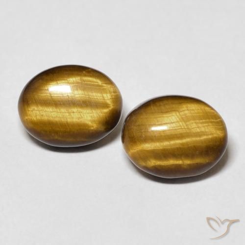 6.38ctw Natürlicher gold-braun Tigerauge, Oval, Lichtundurchlässig