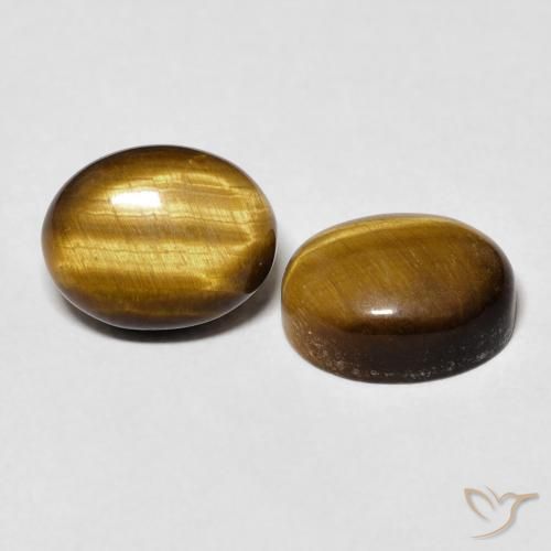 6.38 ct natürliche gold-braun Tigerauge-Edelsteine, Oval, Lichtundurchlässig