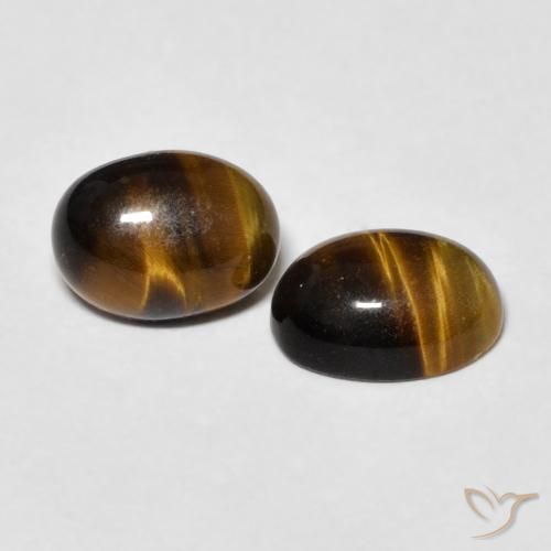 2.59 ct natürliche gold-braun Tigerauge-Edelsteine, Oval, Lichtundurchlässig