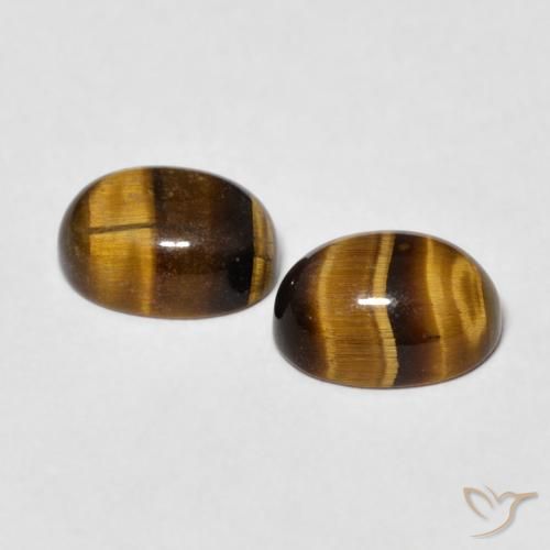 2.69 ct natürliche Medium Dark-Brown Tigerauge-Edelsteine, Oval, Lichtundurchlässig