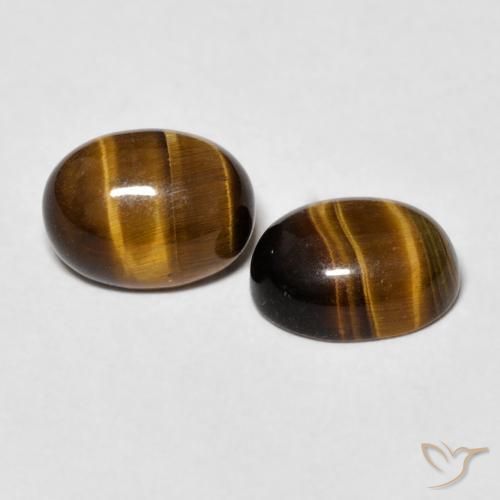2.72 ct natürliche gelblich-braun Tigerauge-Edelsteine, Oval, Lichtundurchlässig