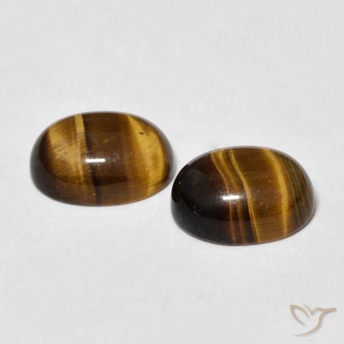 2.72 ct natürliche gelblich-braun Tigerauge-Edelsteine, Oval, Lichtundurchlässig