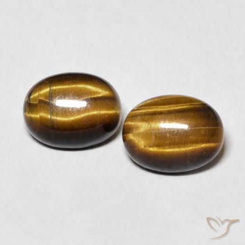 3.01ctw Natürlicher Medium Dark-Brown Tigerauge, Oval, Lichtundurchlässig