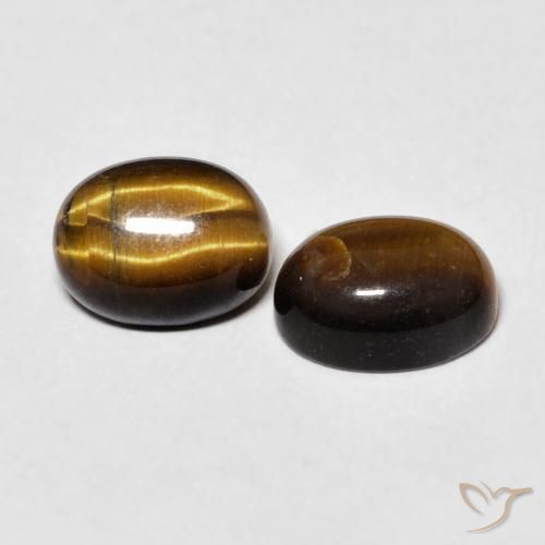 3.01 ct natürliche Medium Dark-Brown Tigerauge-Edelsteine, Oval, Lichtundurchlässig