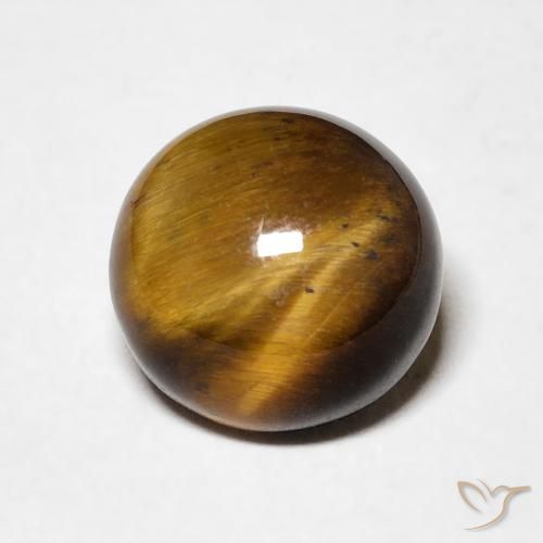 2.14ct Natürlicher Warmes Braun Tigerauge, Runden, Lichtundurchlässig