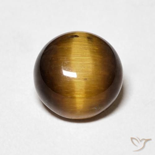 2.03ct Natürlicher gold-braun Tigerauge, Runden, Lichtundurchlässig