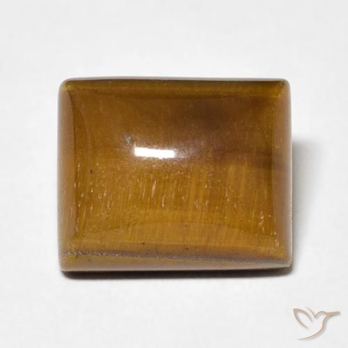6.15ct Natürlicher gelblich-braun Tigerauge, Baguette, Lichtundurchlässig