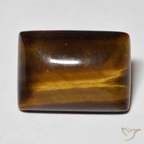12.74ct Natürlicher Lebkuchen braun Tigerauge, Baguette, Lichtundurchlässig