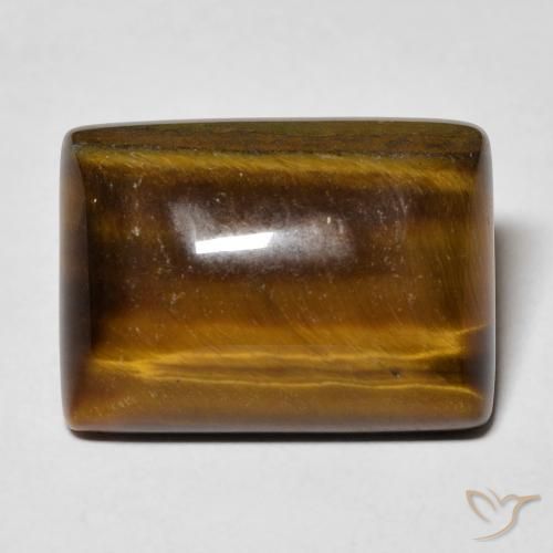 13.54ct Natürlicher Lebkuchen braun Tigerauge, Baguette, Lichtundurchlässig