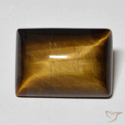 13.01ct Natürlicher gold-braun Tigerauge, Baguette, Lichtundurchlässig