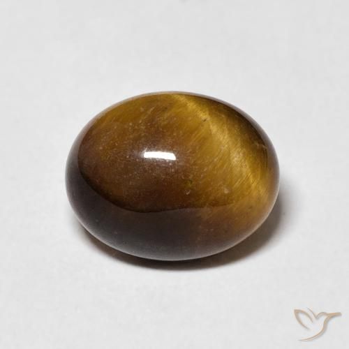 3.41ct Natürlicher Warmes Braun Tigerauge, Oval, Lichtundurchlässig