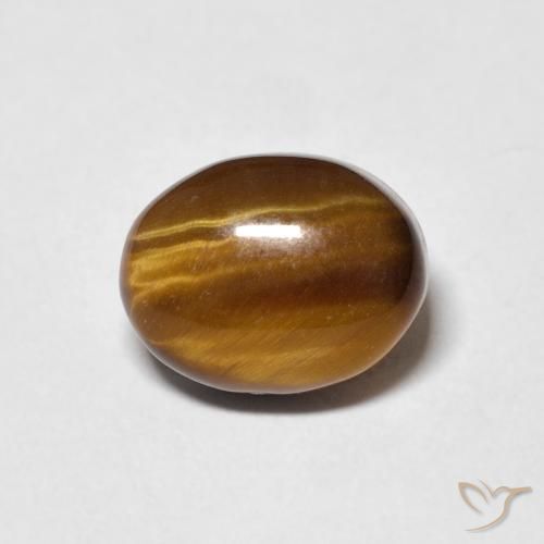 3.08ct Natürlicher gelblich-braun Tigerauge, Oval, Lichtundurchlässig