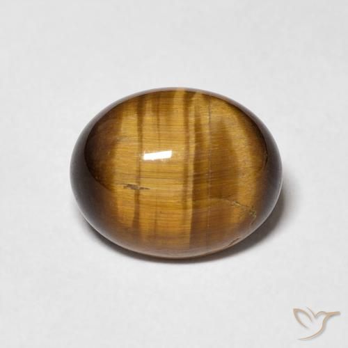 3.75ct Natürlicher gelblich-braun Tigerauge, Oval, Lichtundurchlässig