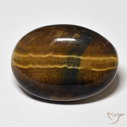 25.59ct Natürlicher Warmes Braun Tigerauge, Oval, Lichtundurchlässig