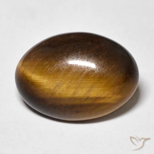 10.57ct Natürlicher gelblich-braun Tigerauge, Oval, Lichtundurchlässig