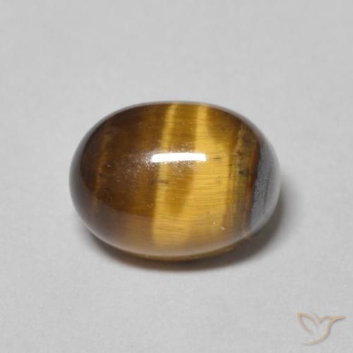 2.15ct Natürlicher gelblich-braun Tigerauge, Oval, Lichtundurchlässig
