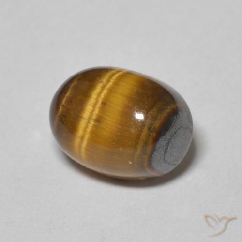 9,17 ctw natürlicher gelblich-braun Tigerauge, Oval, Lichtundurchlässig