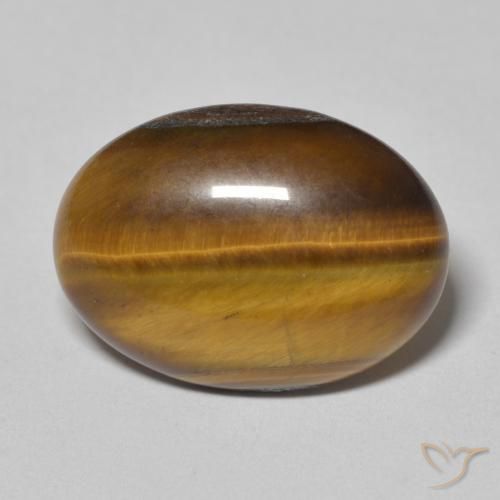 8.67ct Natürlicher gelblich-braun Tigerauge, Oval, Lichtundurchlässig