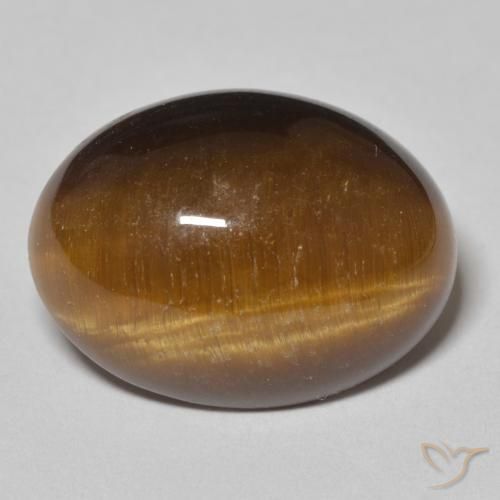 14.58ct Natürlicher Warmes Braun Tigerauge, Oval, Lichtundurchlässig