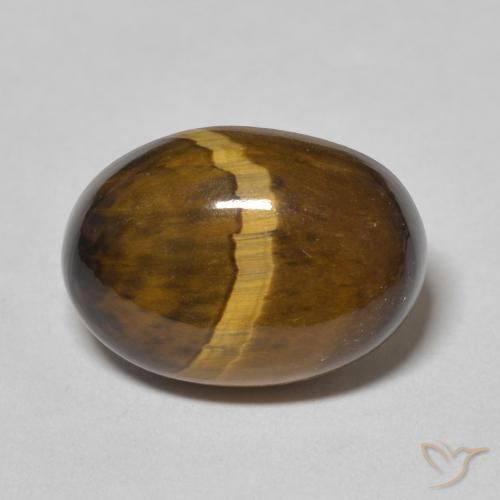 5.85ct Natürlicher gold-braun Tigerauge, Oval, Lichtundurchlässig