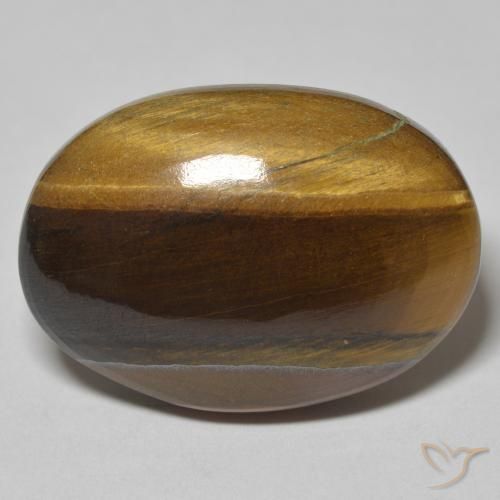 30.36ct Natürlicher gelblich-braun Tigerauge, Oval, Lichtundurchlässig