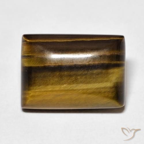 8.50ct Natürlicher gold-braun Tigerauge, Baguette, Lichtundurchlässig