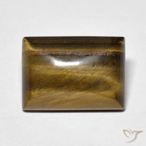 7.07ct Natürlicher Medium Light-Brown Tigerauge, Baguette, Lichtundurchlässig