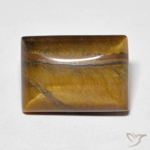 7.46ct Natürlicher gold-braun Tigerauge, Baguette, Lichtundurchlässig