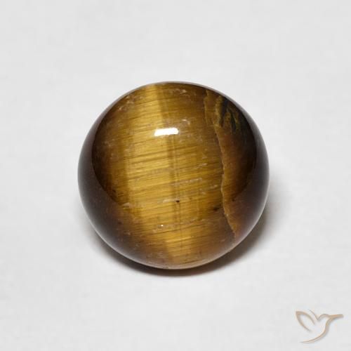 1.71ct Natürlicher Mittel braun Tigerauge, Runden, Lichtundurchlässig