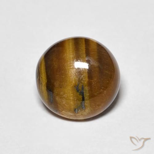 1.87ct Natürlicher gold-braun Tigerauge, Runden, Lichtundurchlässig