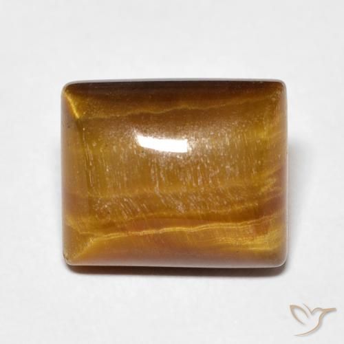 5.95ct Natürlicher gold-braun Tigerauge, Baguette, Lichtundurchlässig