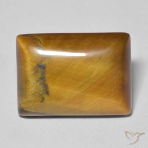 12.19ct Natürlicher gelblich-braun Tigerauge, Baguette, Lichtundurchlässig