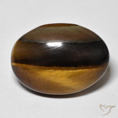 26.28ct Natürlicher gelblich-braun Tigerauge, Oval, Lichtundurchlässig
