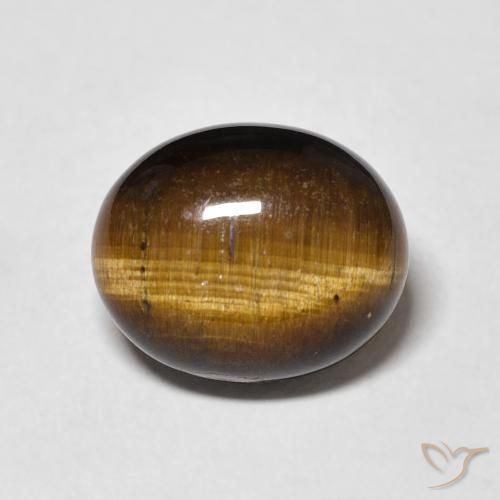 4.79ct Natürlicher gelblich-braun Tigerauge, Oval, Lichtundurchlässig