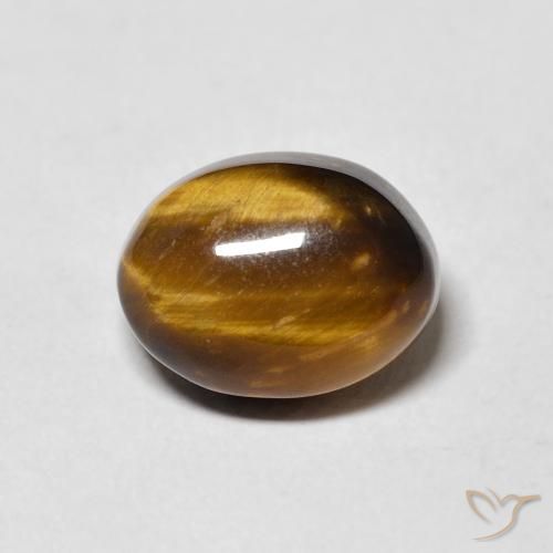 4.27ct Natürlicher gelblich-braun Tigerauge, Oval, Lichtundurchlässig